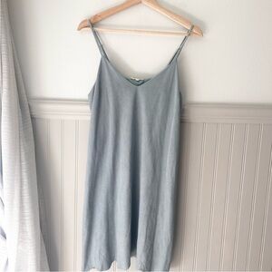 Mystree Light Blue Faux Suede Slip Dress size small